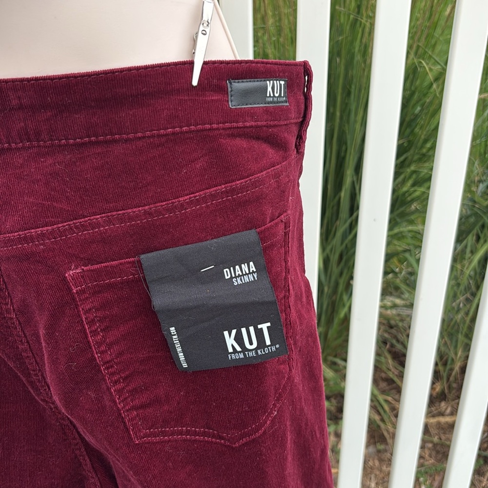 Kut from the Kloth NWT Burgundy Corduroy NWT Diana Skinny High Rise Size 16 - Picture 7 of 7